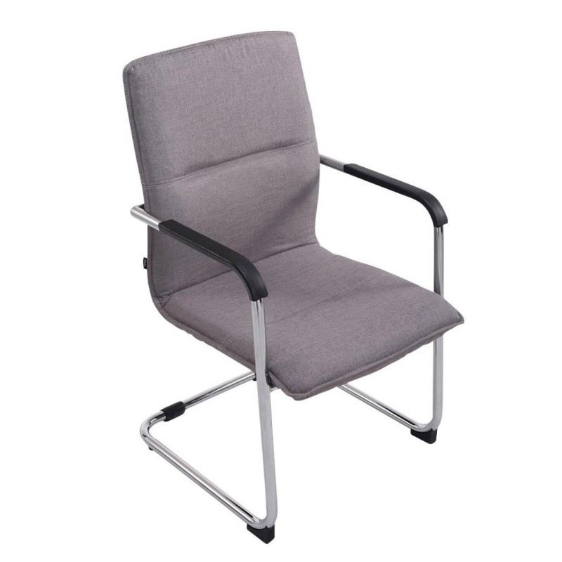 Silla de confidente GOLIAT TELA, estructura metálica, gran acolchado y elegante diseño en tela color negro