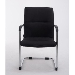 Silla de confidente GOLIAT TELA, estructura metálica, gran acolchado y elegante diseño en tela color negro 2