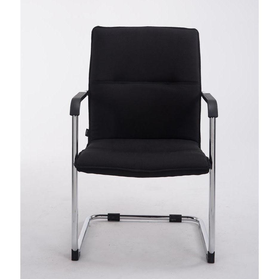 Silla de Confidente GOLIAT TELA, Estructura Metálica, Gran Acolchado y Elegante Diseño en color Negro