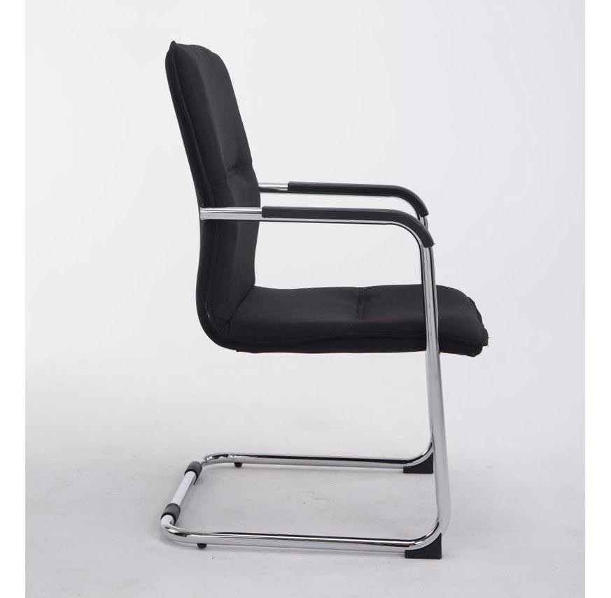 Silla de Confidente GOLIAT TELA, Estructura Metálica, Gran Acolchado y Elegante Diseño en color Negro