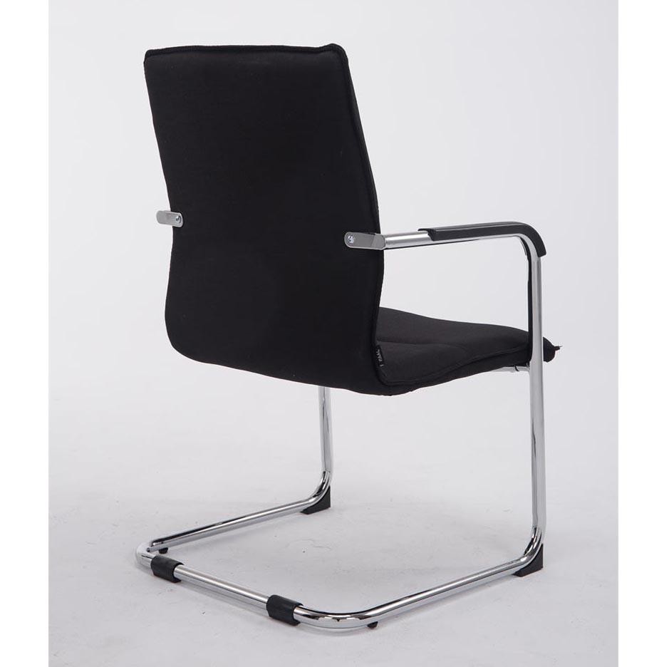 Silla de Confidente GOLIAT TELA, Estructura Metálica, Gran Acolchado y Elegante Diseño en color Negro