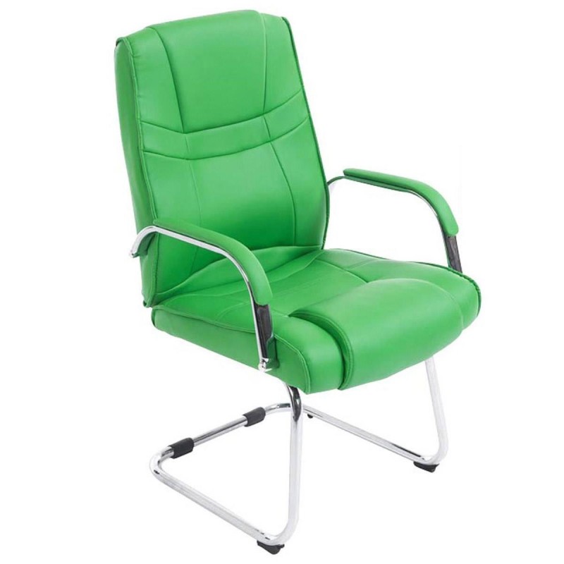 Silla de confidente DENVER, estructura metálica, en piel color negro