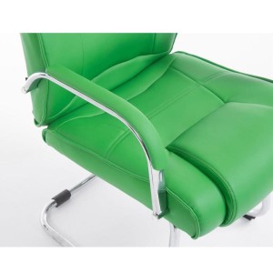 Silla de confidente DENVER, estructura metálica, en piel color negro