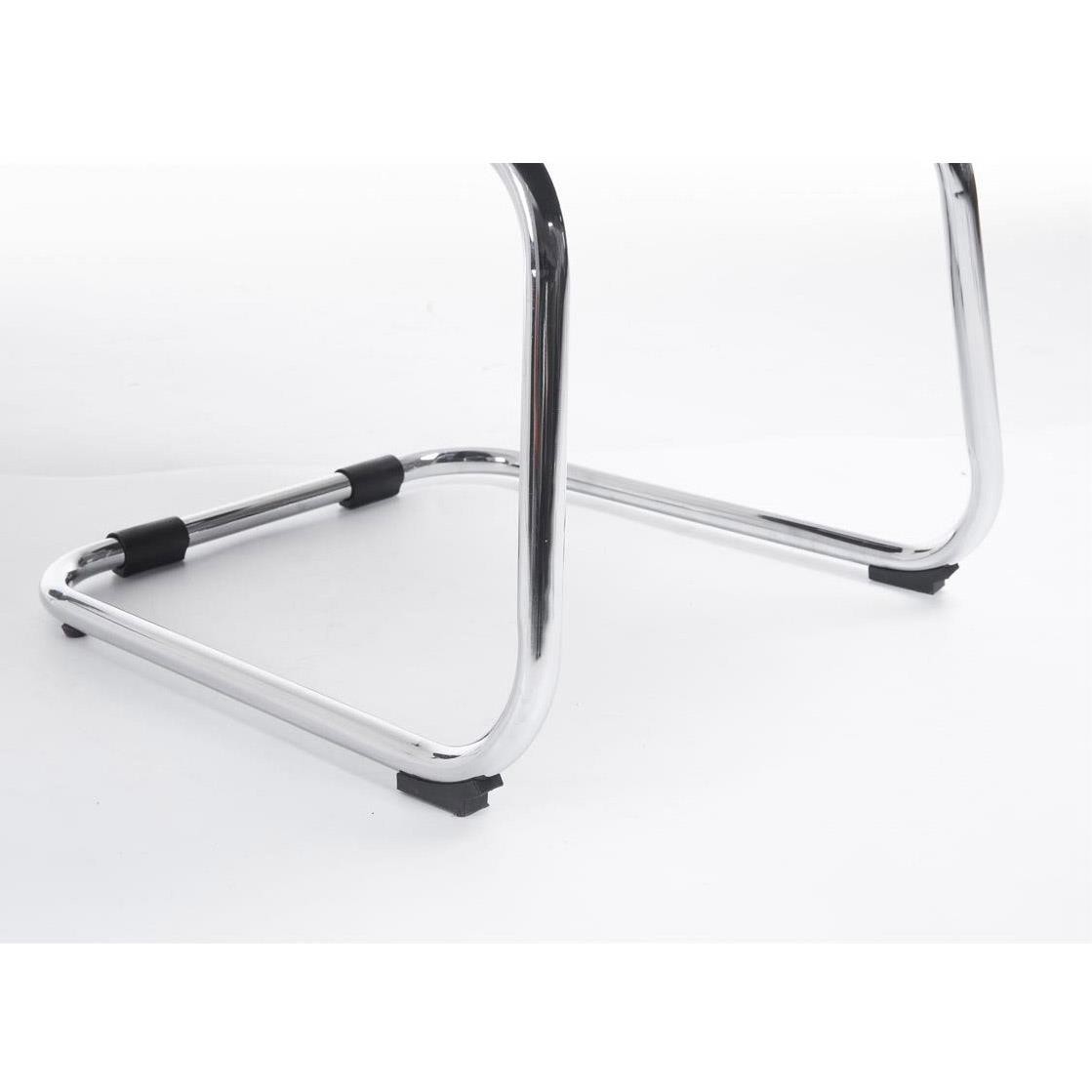 Silla de Confidente DENVER, Estructura Metálica, Acolchada en Piel color Negro