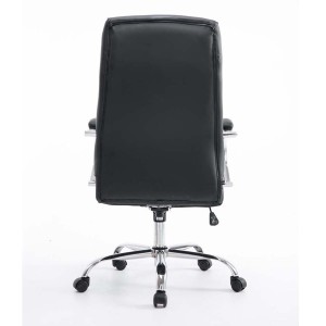 Sillón de oficina ZURIGO, tapizado en piel color negro