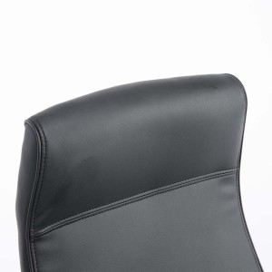 Sillón de oficina ZURIGO, tapizado en piel color negro
