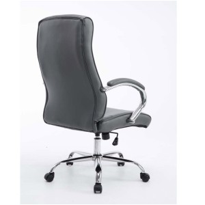 Sillón de oficina ZURIGO, tapizado en piel color negro