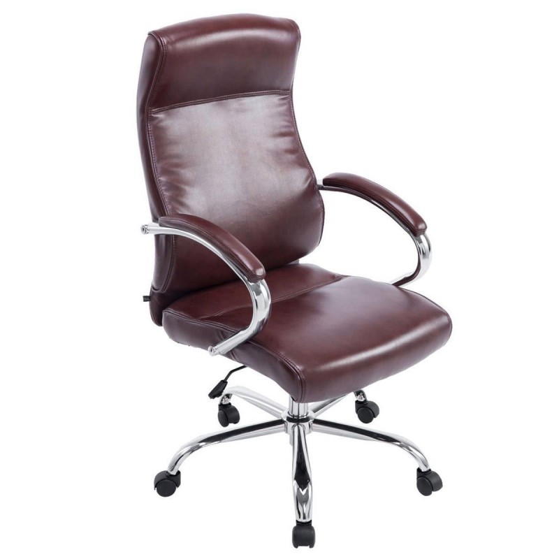 Sillón de oficina ZURIGO, tapizado en piel color negro