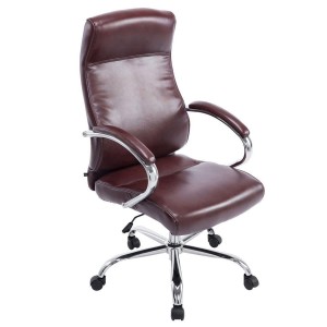 Sillón de oficina ZURIGO, tapizado en piel color negro