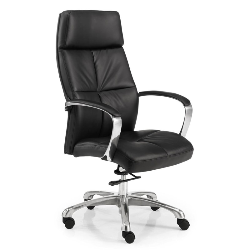 Sillón de oficina DENIS, gran calidad, en piel negra
