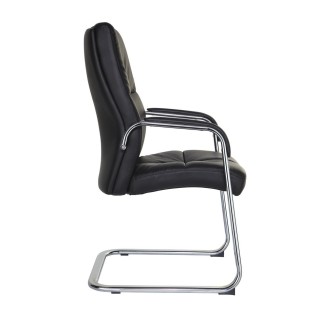 Sillón de confidente DENIS V, espectacular diseño, en piel negra 2
