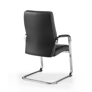 Sillón de confidente DENIS V, espectacular diseño, en piel negra