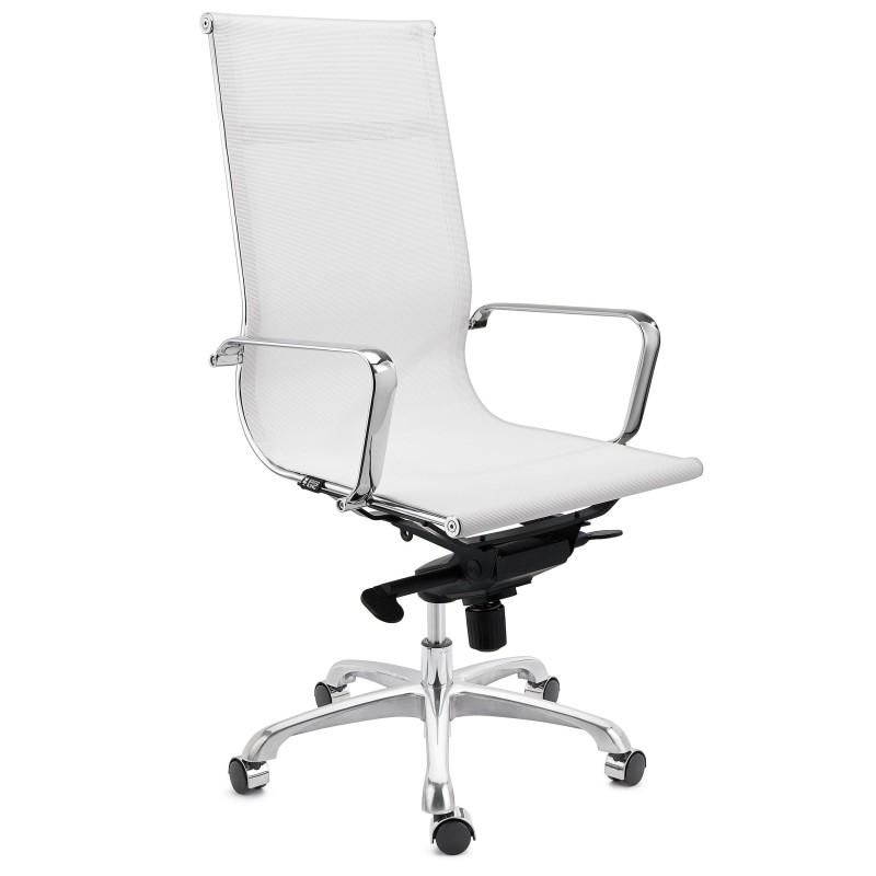 Silla de oficina DOMI, estructura cromada, en malla negra