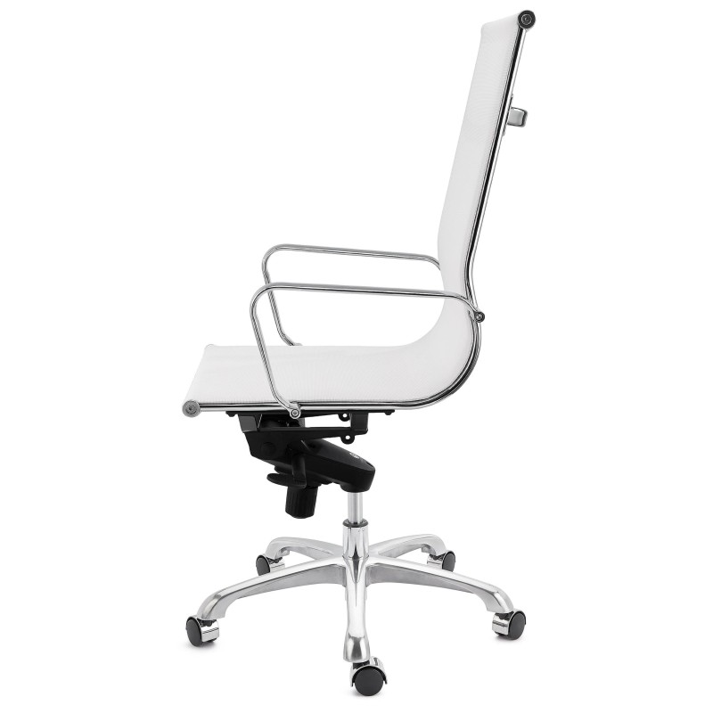 Silla de oficina DOMI, estructura cromada, en malla negra