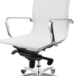 Silla de oficina DOMI, estructura cromada, en malla negra