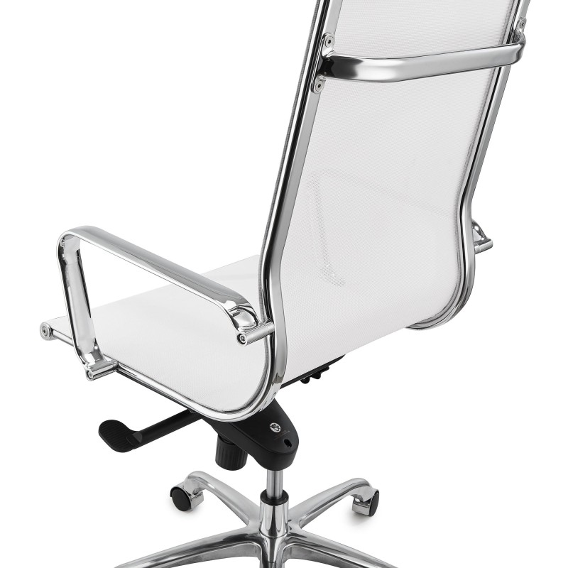 Silla de oficina DOMI, estructura cromada, en malla negra