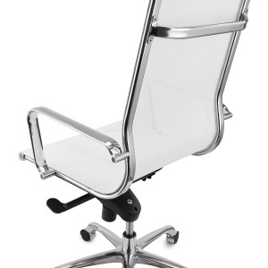 Silla de oficina DOMI, estructura cromada, en malla negra