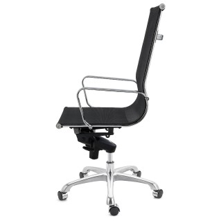 Silla de oficina DOMI, estructura cromada, en malla negra 2