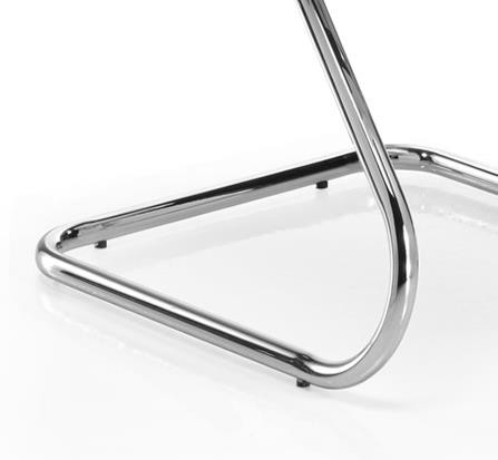 Silla de Confidente DOMI V, Estructura Metálica Cromada, Elegante Diseño, En Malla Negra