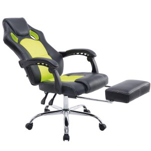 Sillón gaming SPRINT, con reposapiés extensible en malla color negro