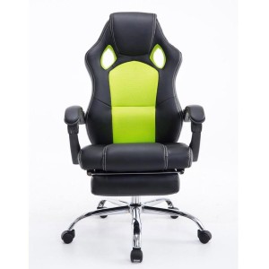 Sillón gaming SPRINT, con reposapiés extensible en malla color negro