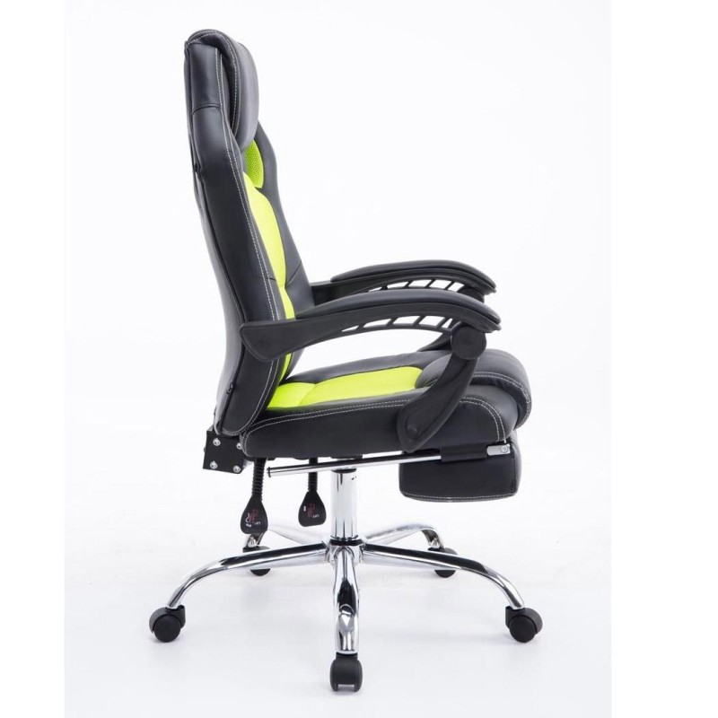 Sillón gaming SPRINT, con reposapiés extensible en malla color negro