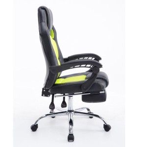 Sillón gaming SPRINT, con reposapiés extensible en malla color negro