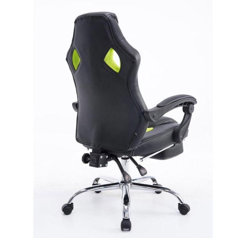 Sillón gaming SPRINT, con reposapiés extensible en malla color negro