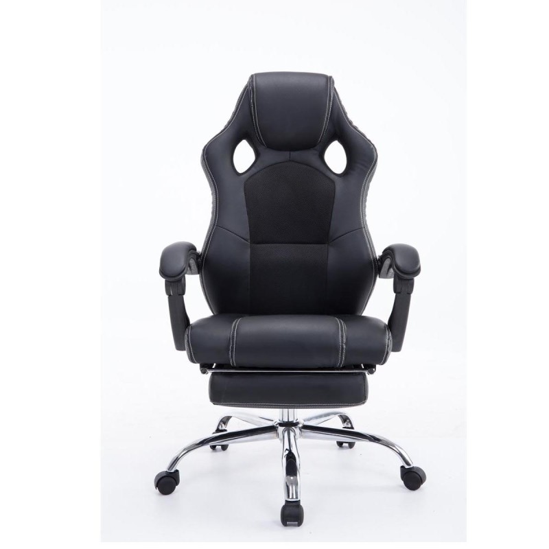 Sillón gaming SPRINT, con reposapiés extensible en malla color negro