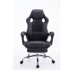 Sillón gaming SPRINT, con reposapiés extensible en malla color negro