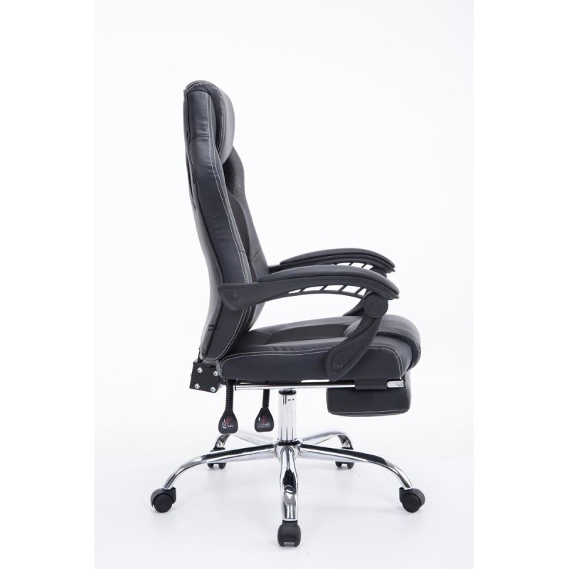 Sillón gaming SPRINT, con reposapiés extensible en malla color negro