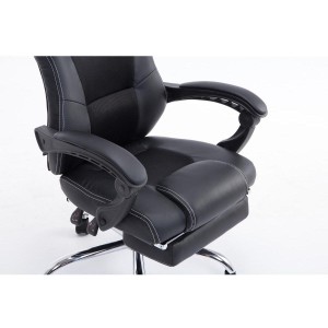 Sillón gaming SPRINT, con reposapiés extensible en malla color negro