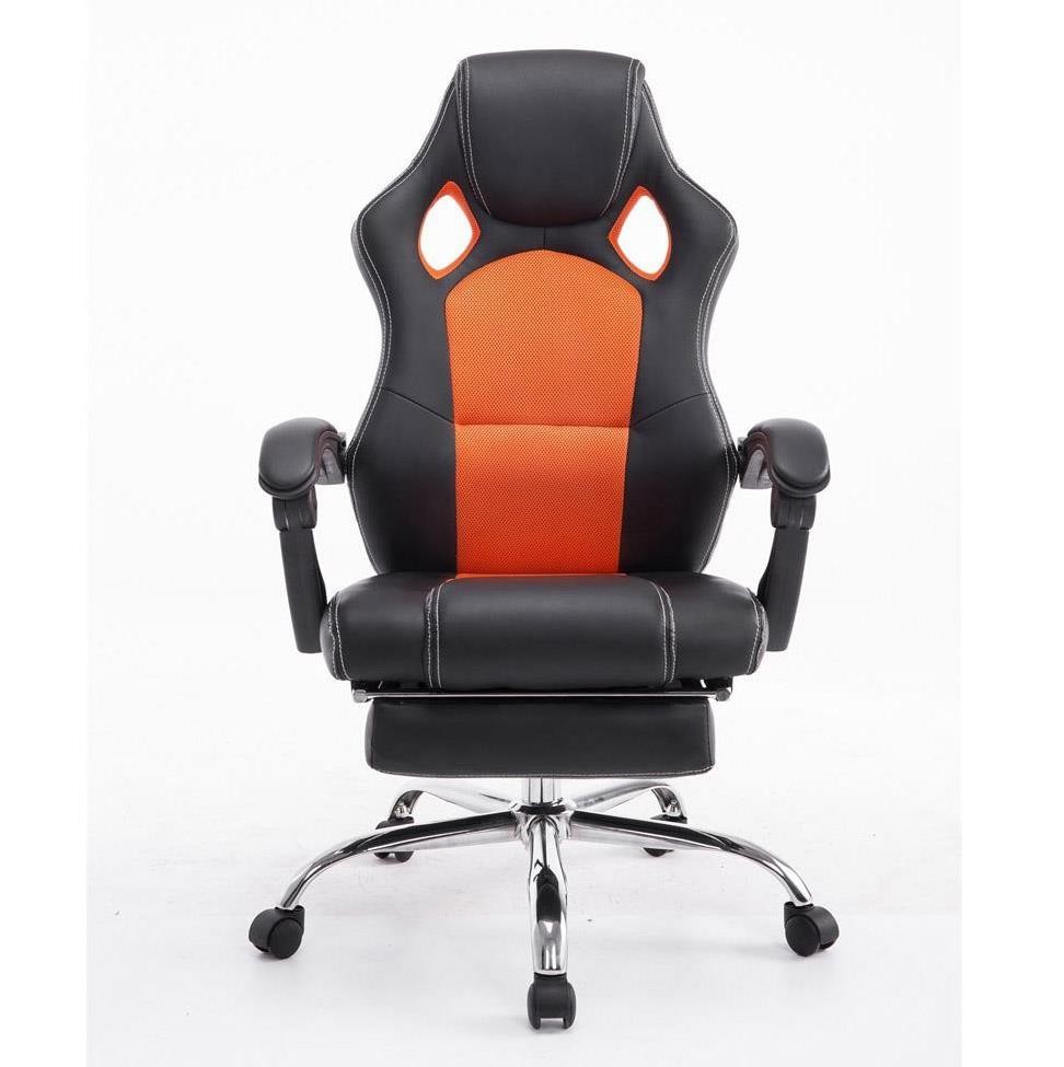 Silla Gaming SPRINT, Reposapiés Extensible, en Piel Negra y Malla Transpirable color Negro