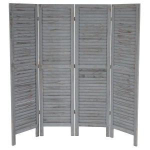 Biombo de madera LEO, 170x182x2cm, muy elegante en color gris