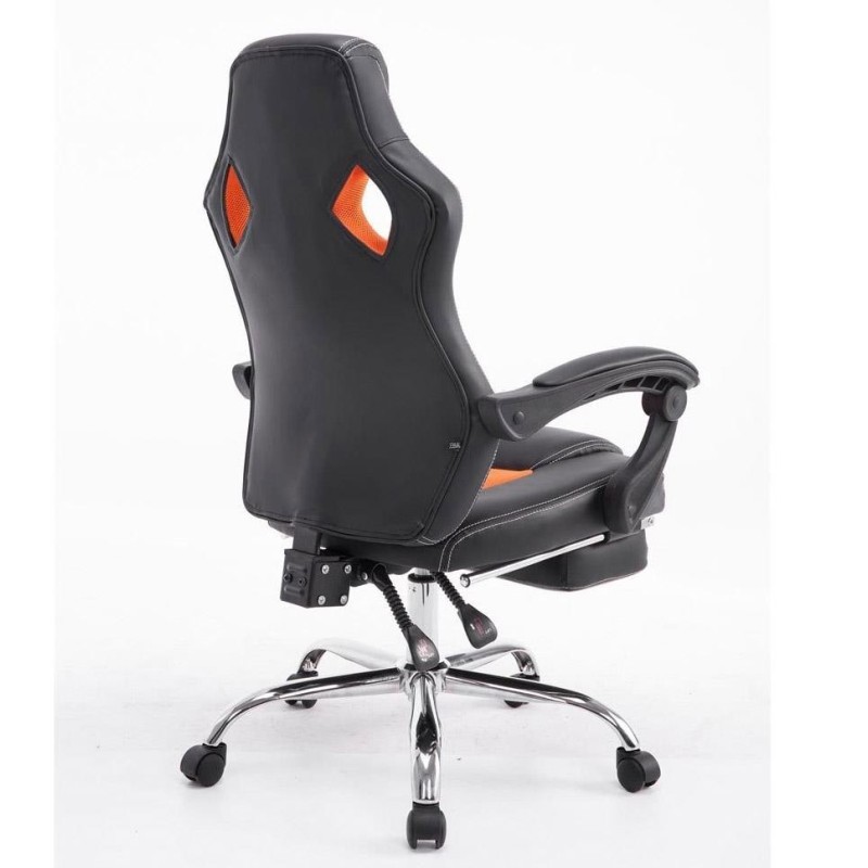 Sillón gaming SPRINT, con reposapiés extensible en malla color negro
