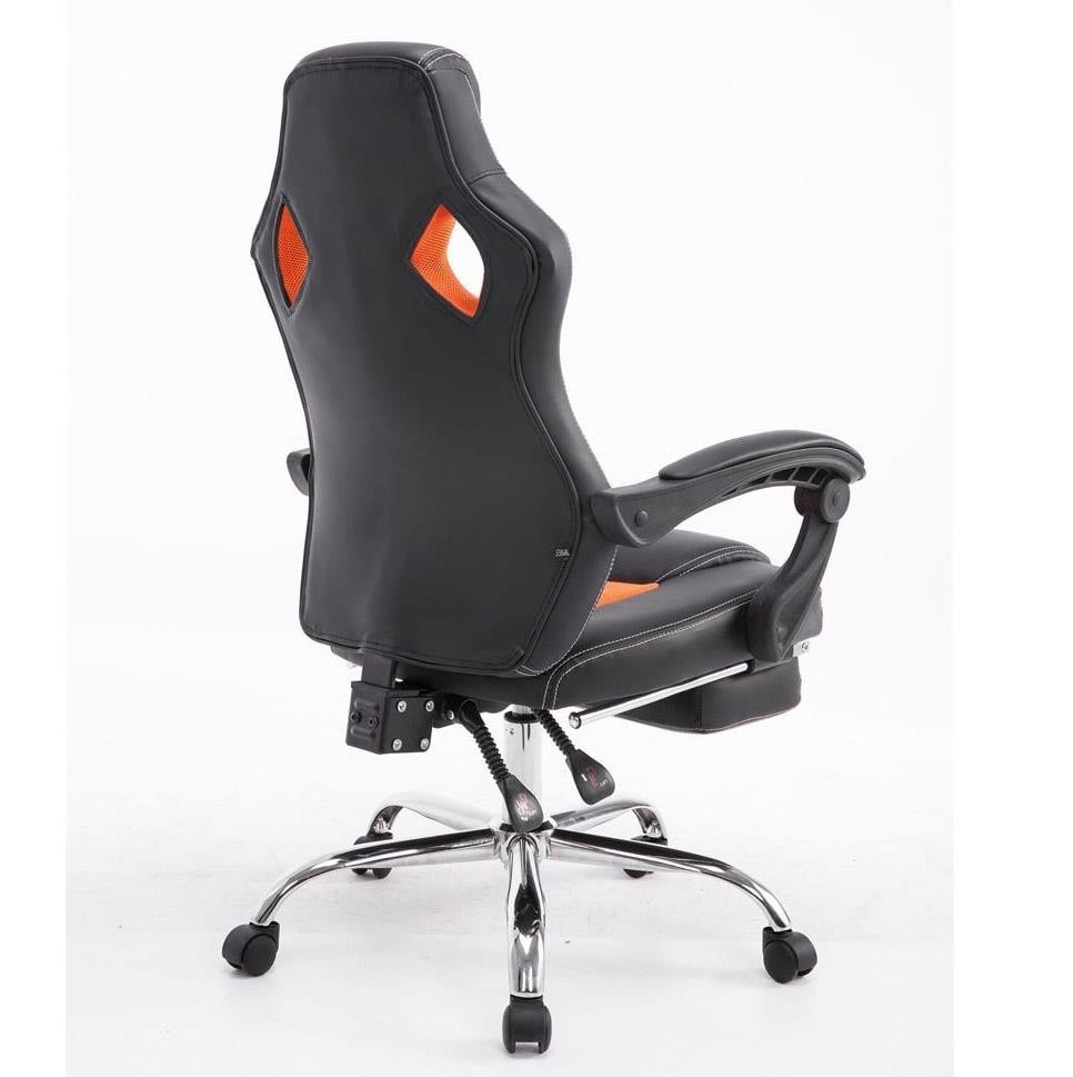 Silla Gaming SPRINT, Reposapiés Extensible, en Piel Negra y Malla Transpirable color Negro