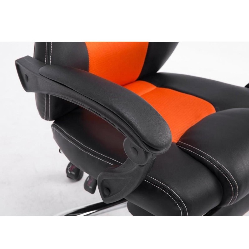 Sillón gaming SPRINT, con reposapiés extensible en malla color negro