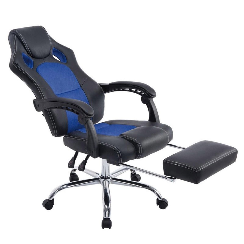 Sillón gaming SPRINT, con reposapiés extensible en malla color negro
