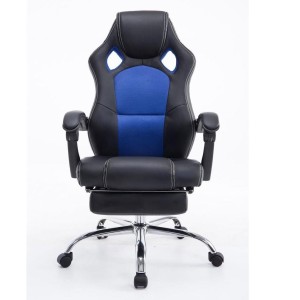 Sillón gaming SPRINT, con reposapiés extensible en malla color negro