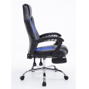 Sillón gaming SPRINT, con reposapiés extensible en malla color negro