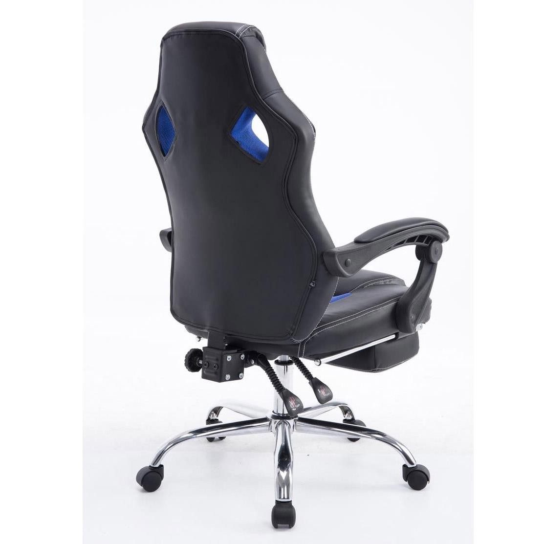Silla Gaming SPRINT, Reposapiés Extensible, en Piel Negra y Malla Transpirable color Negro