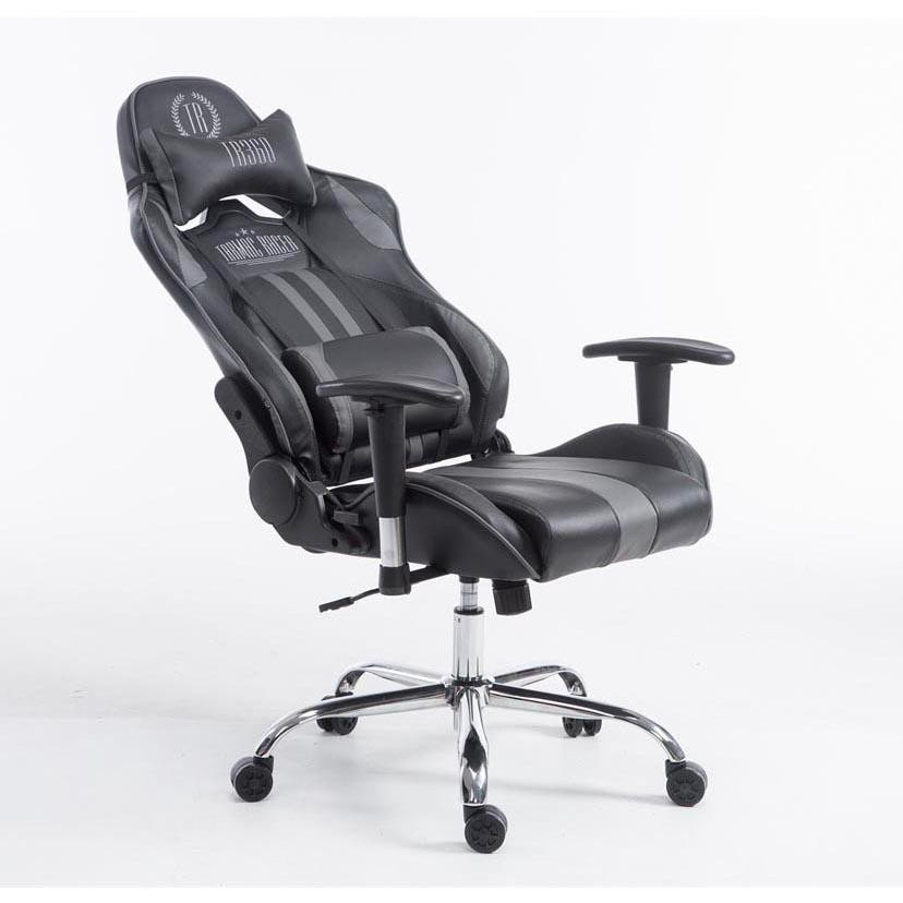Silla Gaming LOGAN, Respaldo Reclinable, Cojines Incluidos, Base de Metal, En Negro/Amarillo