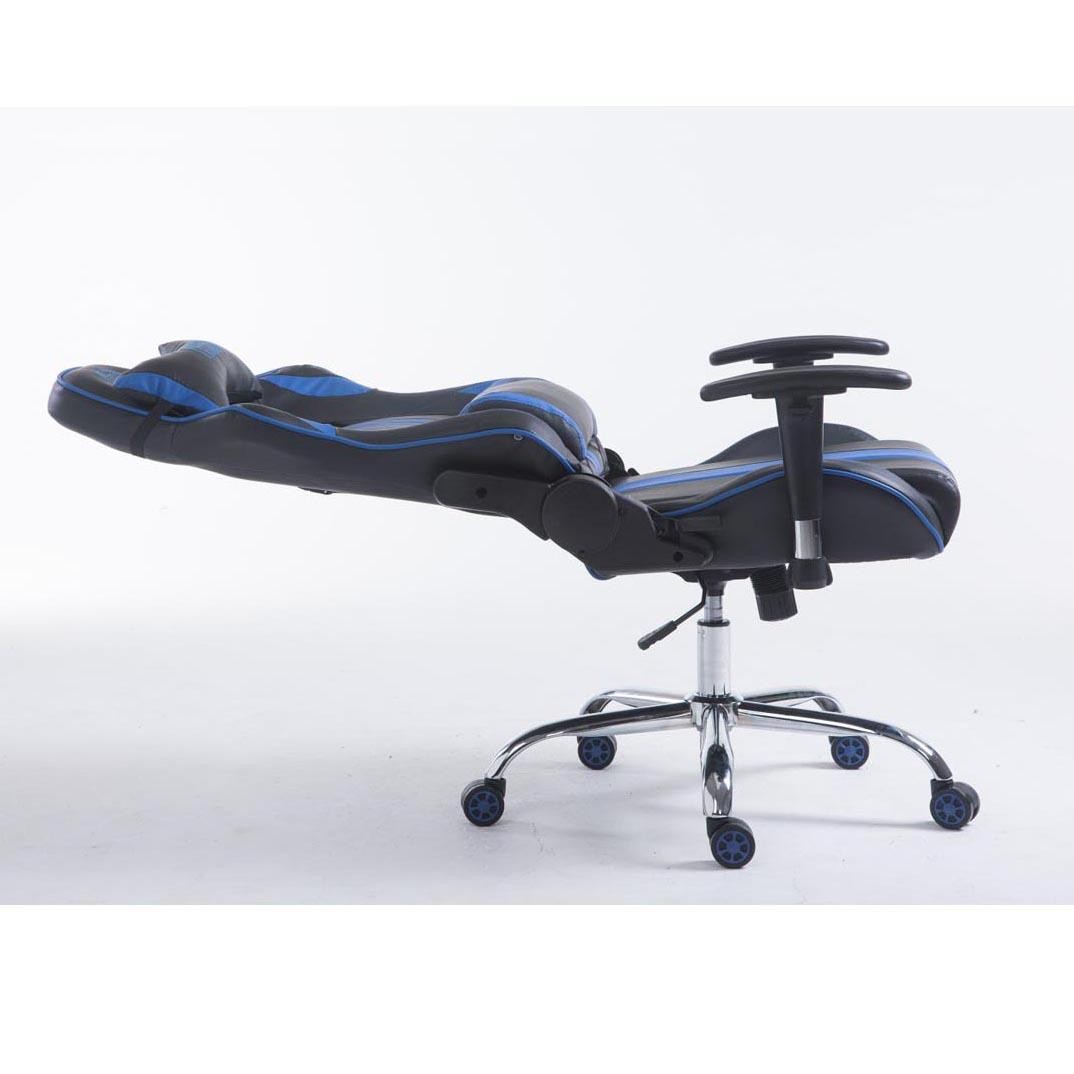 Silla Gaming LOGAN, Respaldo Reclinable, Cojines Incluidos, Base de Metal, En Negro/Amarillo