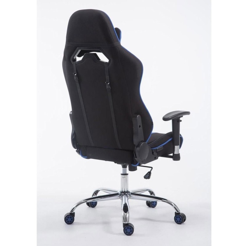 Silla gaming LOGAN TELA, reclinable, con cojines, en color negro/amarillo