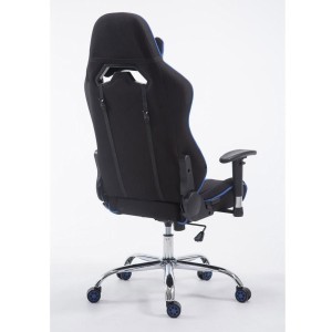Silla gaming LOGAN TELA, reclinable, con cojines, en color negro/amarillo
