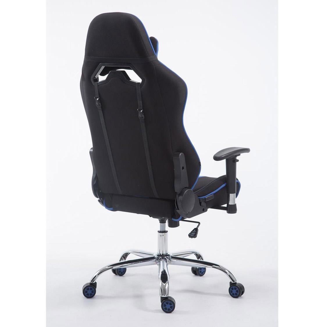 Silla Gaming LOGAN TELA, Respaldo Reclinable, Cojines Incluidos, Base de Metal, En Negro/Amarillo