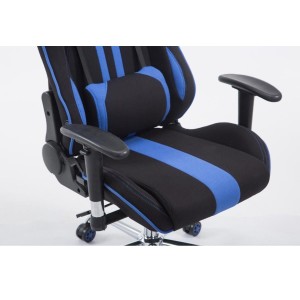 Silla gaming LOGAN TELA, reclinable, con cojines, en color negro/amarillo