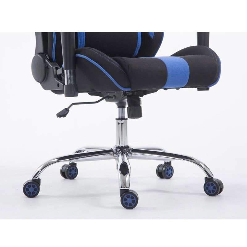 Silla gaming LOGAN TELA, reclinable, con cojines, en color negro/amarillo