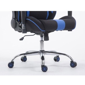 Silla gaming LOGAN TELA, reclinable, con cojines, en color negro/amarillo