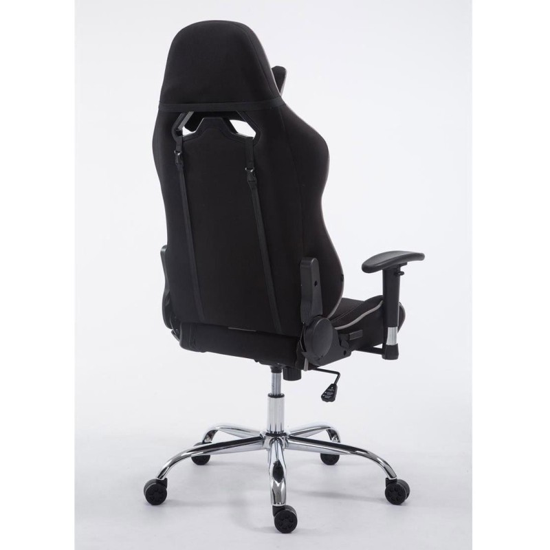 Silla gaming LOGAN TELA, reclinable, con cojines, en color negro/amarillo